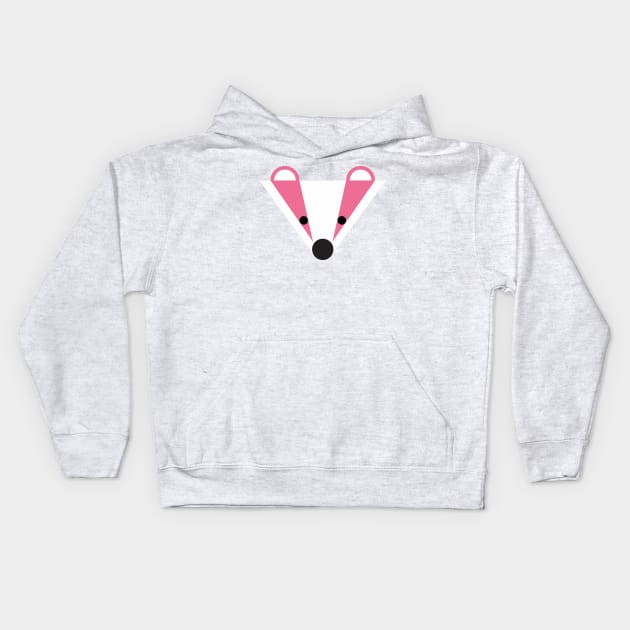 Badger in Pink and White Kids Hoodie by ABKS